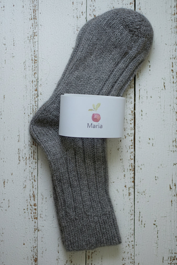 MARIA ECRU~ Socke aus Wolle und Alpaka. Natürlich. Ungefärbt.