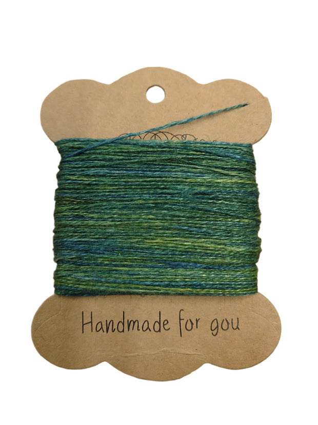 Naturally dyed Linen embroidery floss green