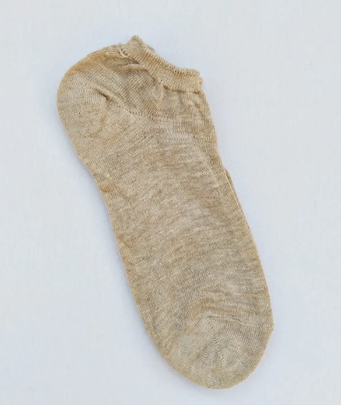 PAOLA HEMP SOCKS ~ made from 95% hemp blended with organic cotton, below ankle sock, a light summer sock, undyed, available in big sizes