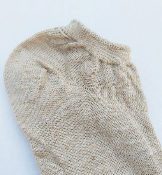 PAOLA HEMP SOCKS ~ made from 95% hemp blended with organic cotton, below ankle sock, a light summer sock, undyed, available in big sizes