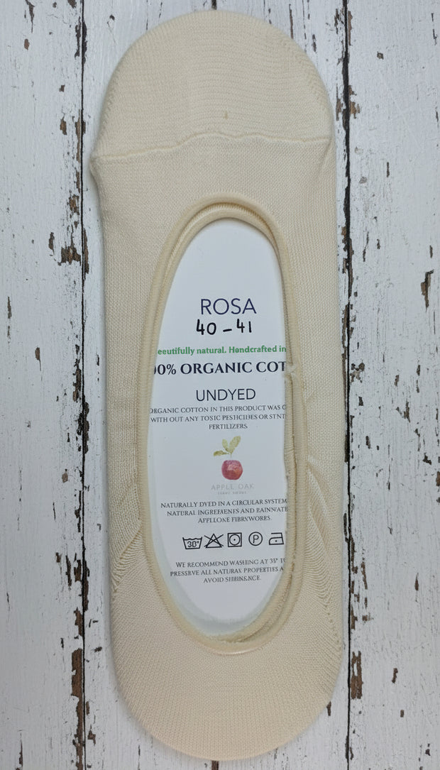 Organic Cotton No-Show Socks  <br / > ROSA  <br / > Undyed
