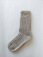 SARA ~ Wool/Alpaca/Cotton/Hemp Sock. Natural. Undyed unwrapped