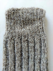 SARA ~ Wool/Alpaca/Cotton/Hemp Sock. Natural. Undyed cuff