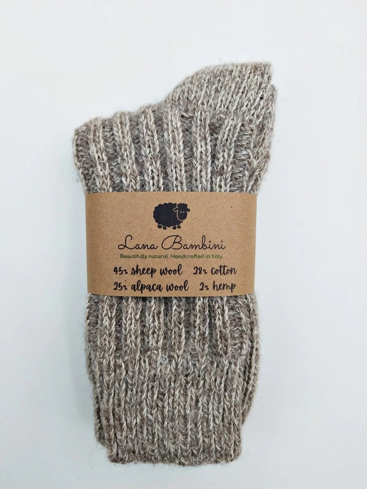 SARA ~ Wool/Alpaca/Cotton/Hemp Sock. Natural. Undyed