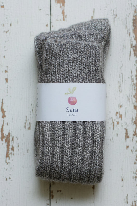 Alpaca Wool Socks  <br / > SARA LONG  <br / > Undyed