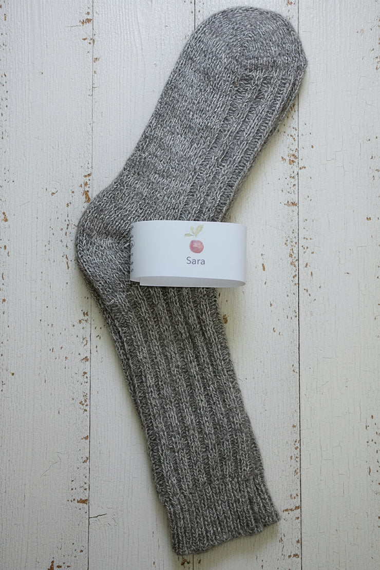 Alpaca Wool Socks  <br / > SARA  <br / > Undyed