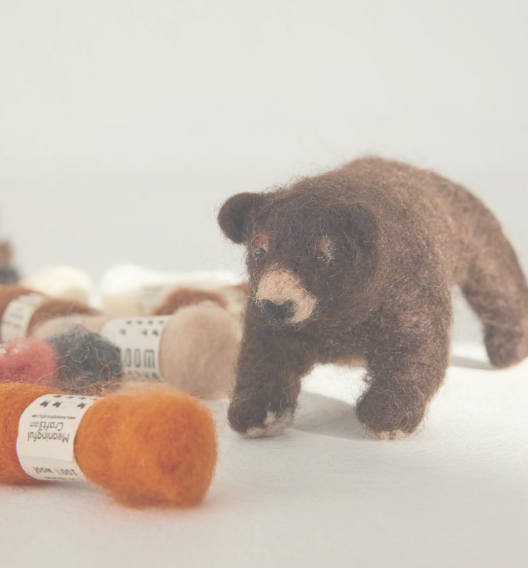 Needle Felting Kit ~ Woodland animals bear