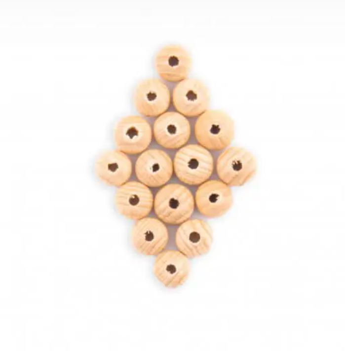 10mm WOODEN BEADS ~ Natural colour
