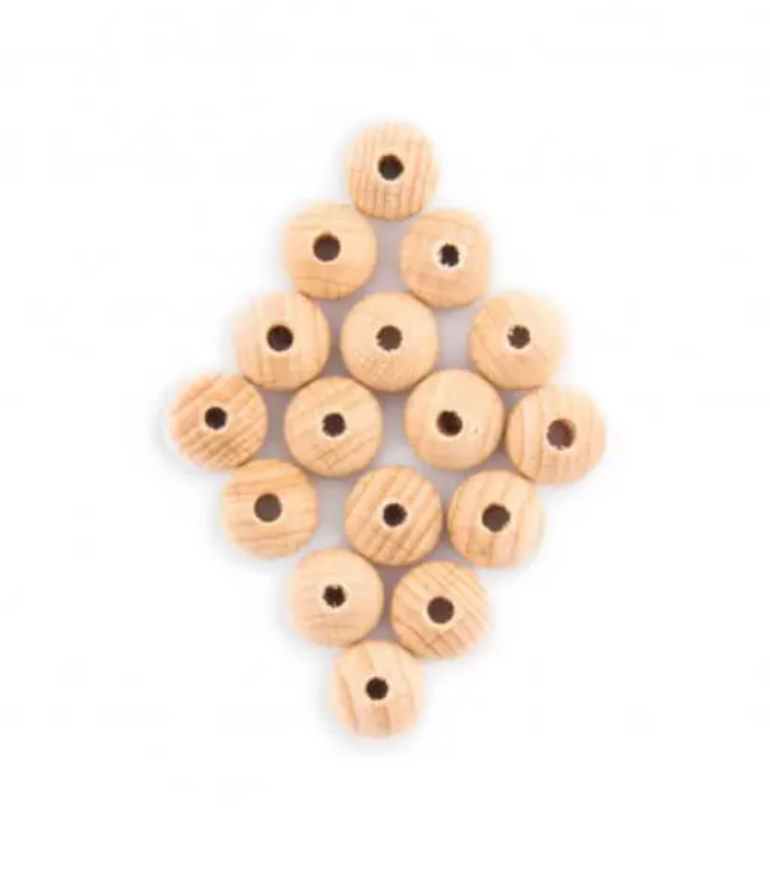 WOODEN BEADS ~ Natural colour 12mm