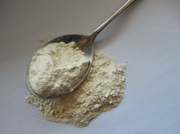 beige Guar gum on a spoon