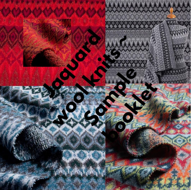 WOOL JACQUARD SAMPLES – Erlandi Collection | Italian Merino Knit | 6 × 10×10 cm