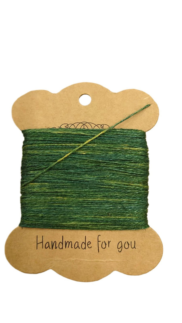 Naturally dyed Linen embroidery floss green