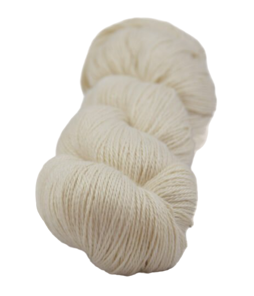 Snow white yeti yarn on a white background
