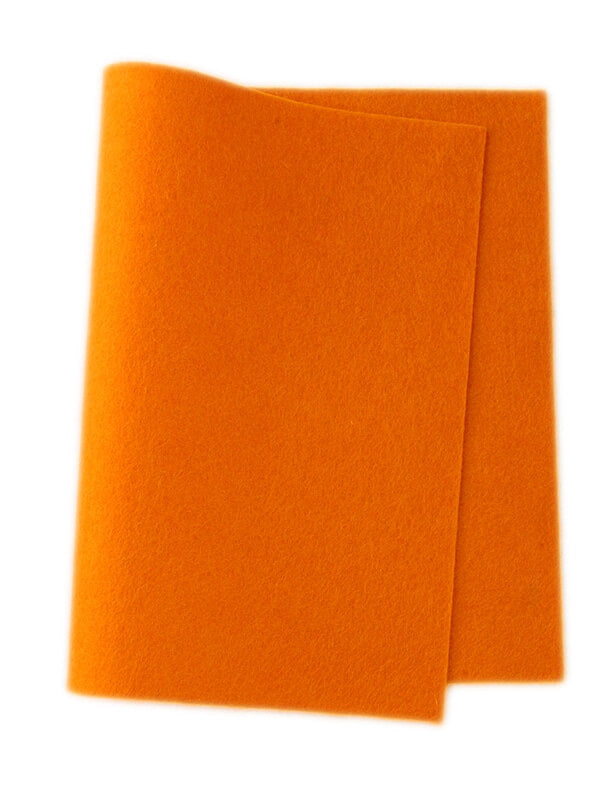 Felt ~ 100% Wool ~ 1-1.2mm thick ~ Orange ~ Colour 504
