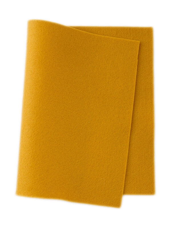 Felt ~ 100% Wool ~ 1-1.2mm thick ~ Mustard ~ Colour 608