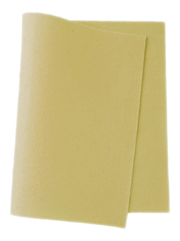 Felt ~ 100% Wool ~ 1-1.2mm thick ~ Soft Yellow ~ Colour 616