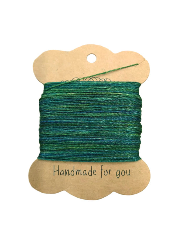 Naturally dyed Linen embroidery floss green