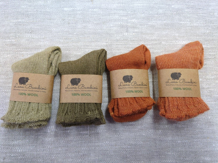 LUCA ~ Baby Socks. Naturally dyed. Wool & organic cotton. with label