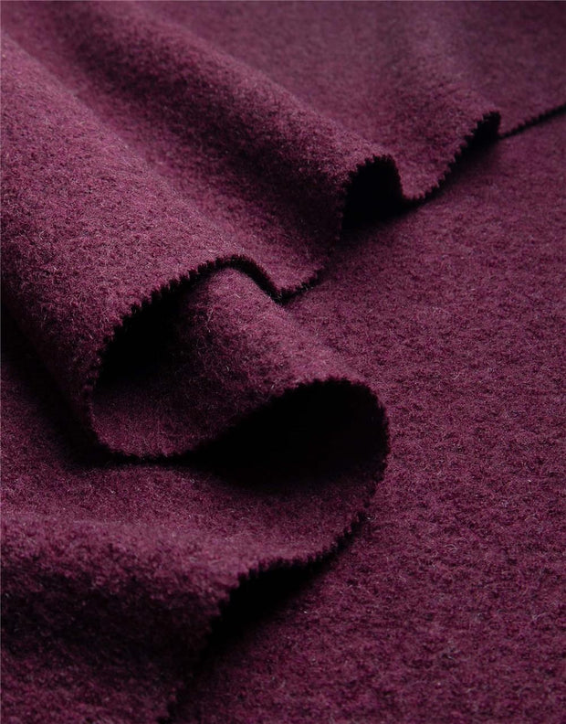 WOOLWALK BORDEAUX MELANGE ~ Felted Wool fabric - Wool Walk fabric designed for coats, jackets, skirts, hats, dress, mittens