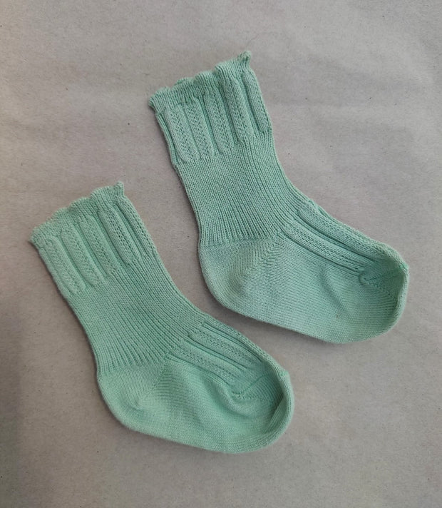 chlorophyll dyed baby socks cotton green