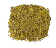Barberry rot bark cut yellow on white background