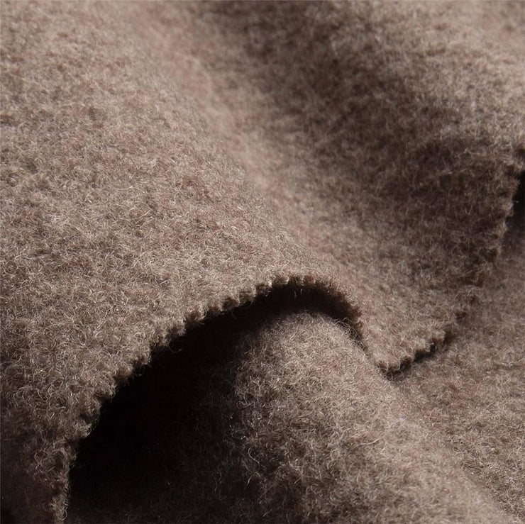 WOOLWALK BEIGE MELANGE ~ Felted Wool fabric close up