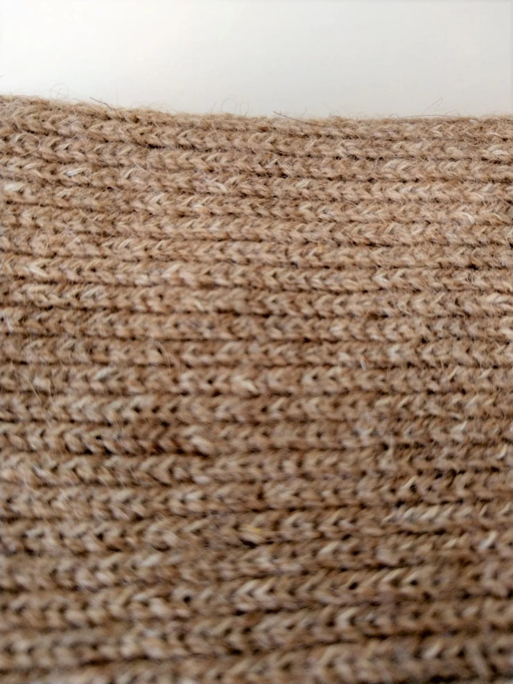 CAMELIA ~ Camel/Wool/Cotton/Hemp Sock. Natural. Undyed cuff