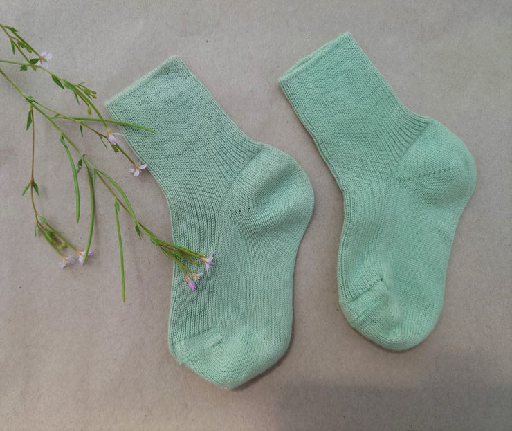 ARIA DYED ~ Children Socks. 3 Colours. Organic Cotton. Naturally dyed.  mint green