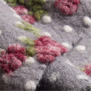 DOTTY & ROSES ON GREY ~ Felted Wool fabric detail