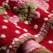 DOTTY & ROSES ON RED ~ Felted Wool fabric detail