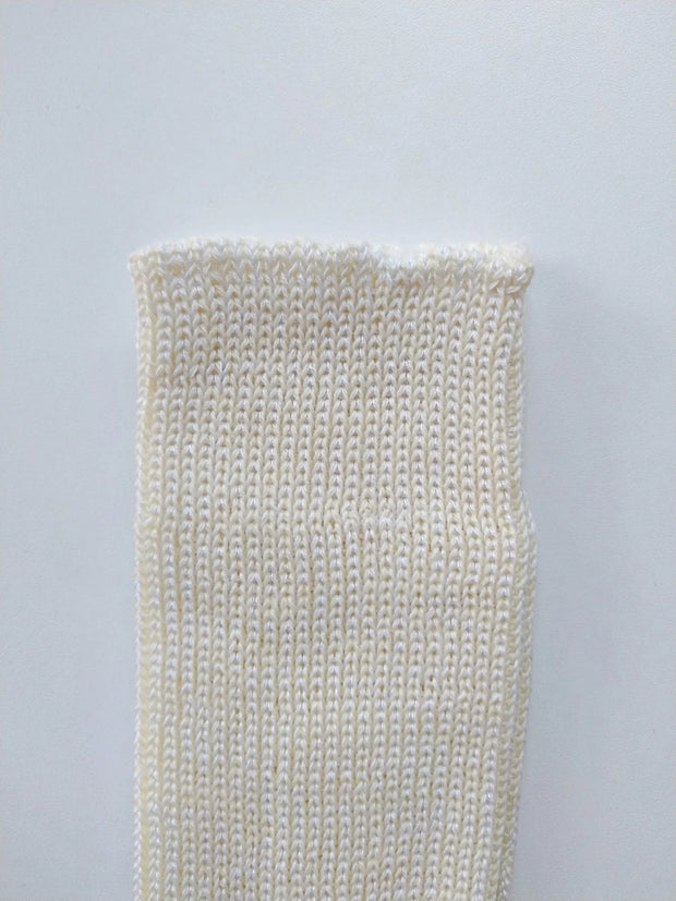 EMMA ~ Wool/Cotton/Hemp Sock. Natural. Undyed cuff