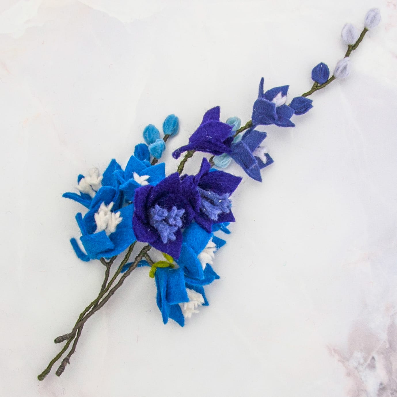 Felt Flower Kit ~LARKSPUR – AppleOak FibreWorks
