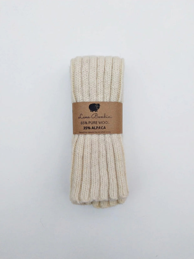 LEG WARMERS WHITE ONLY ~ Wool & Alpaca. Natural. Undyed.