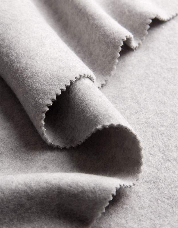 LIGHT GREY ~ Organic Cotton Fleece fabric