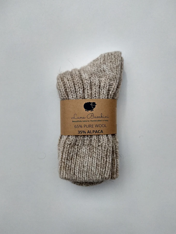 MARIA ~ Wool & Alpaca Sock. Natural. Undyed. beige