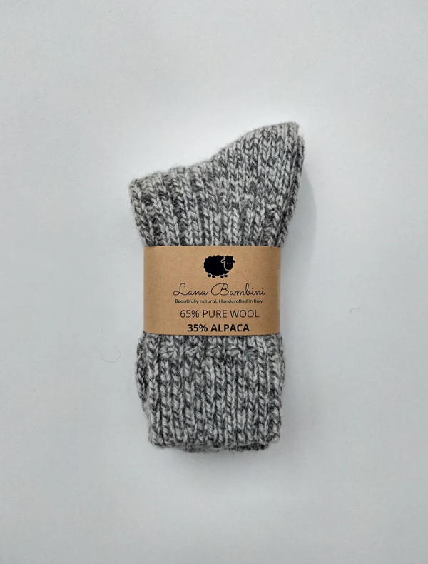 MARIA ~ Wool & Alpaca Sock. Natural. Undyed. grey