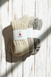 Alpaca Wool Socks  <br / > MARIA  <br / > Undyed