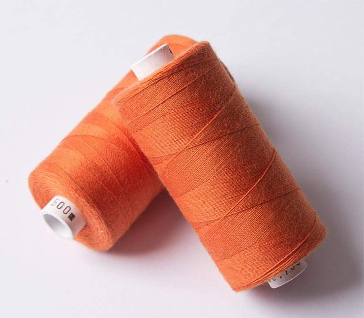 ORGANIC COTTON THREAD~ Orange 783 ~ large bobbins of 500m thread, sewing thread, organic thread, machine sewing, hand sewing