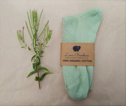 Chlorophyll dyed organic cotton sock green for adults model Laura