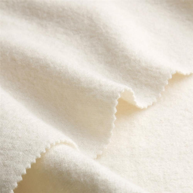 ORGANIC MERINO WOOLWALK CREAM ~ Felted Wool fabric white edge