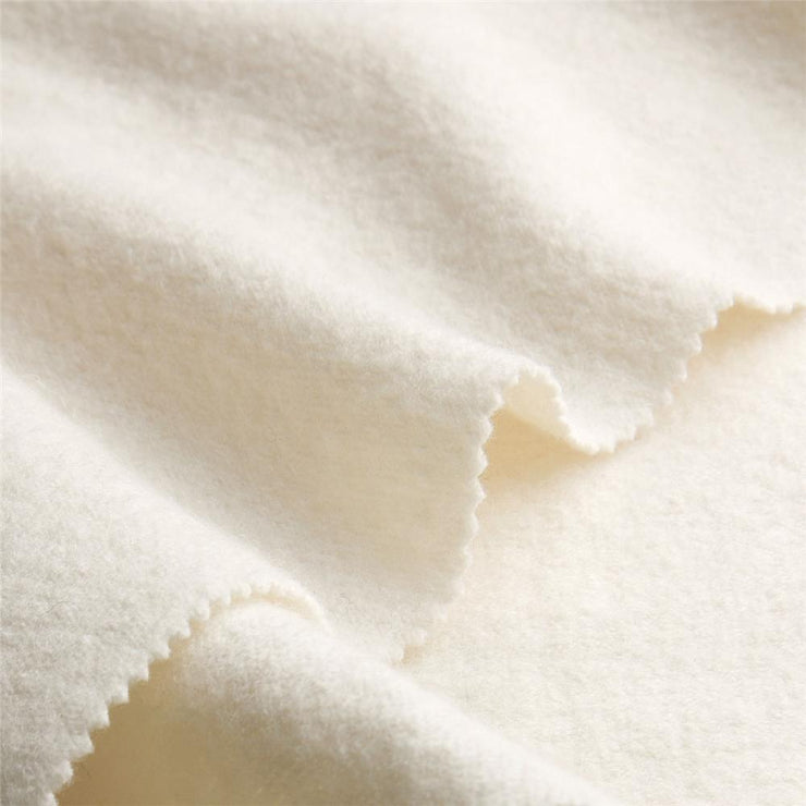 ORGANIC MERINO WOOLWALK CREAM ~ Felted Wool fabric white edge