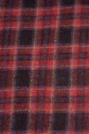 Close-up of a red and black plaid fabric pattern