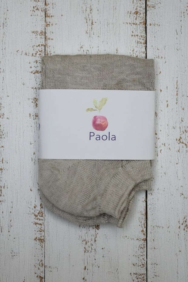 Organic Cotton Ankle Socks  <br / >Paola  <br / > Undyed