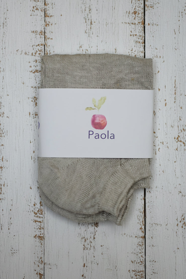 Organic Cotton Ankle Socks  <br / >Paola  <br / > Undyed