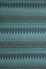 Textured fabric with a blue and brown pattern
