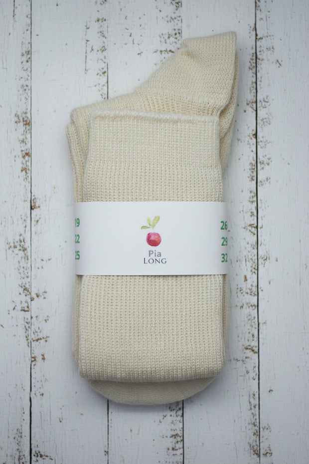Wool & Cotton Children's Socks  <br / > PIA LONG  <br / > Undyed