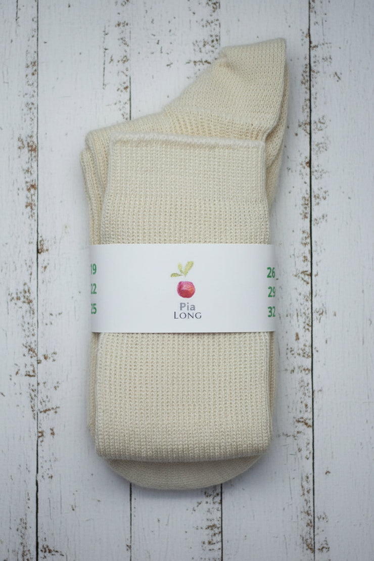 Wool & Cotton Children's Socks  <br / > PIA LONG  <br / > Undyed