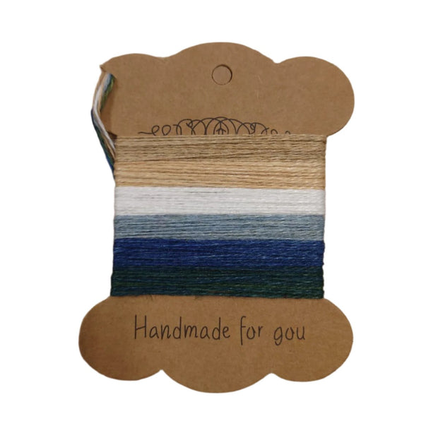 Seaside mixed linen embroidery thread card