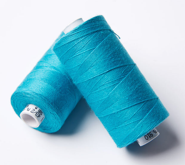 ORGANIC COTTON THREAD~ Turquoise 910 ~ large bobbins of 500m thread, sewing thread, organic thread, machine sewing, hand sewing