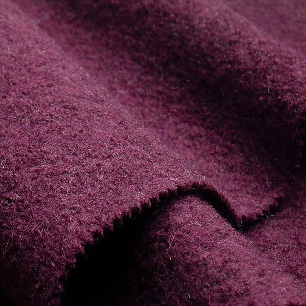 WOOLWALK BORDEAUX MELANGE ~ Felted Wool fabric - Wool Walk fabric designed for coats, jackets, skirts, hats, dress, mittens